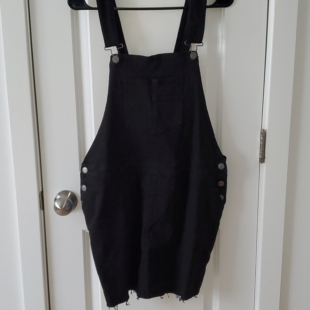 Black overall dress